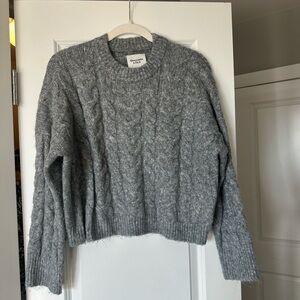 Abercrombie Grey Cable-Knit Sweater
